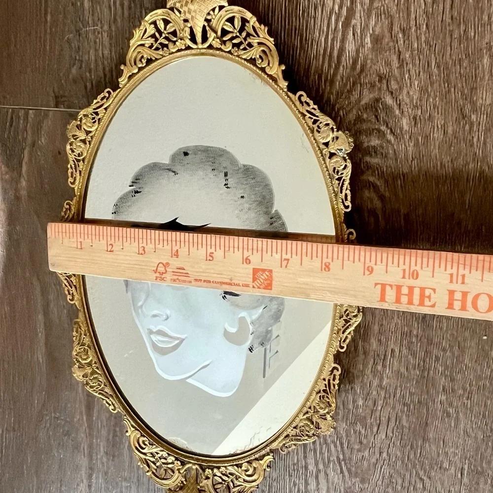 Elegant Gold Oval  Mirror 9/14 inch